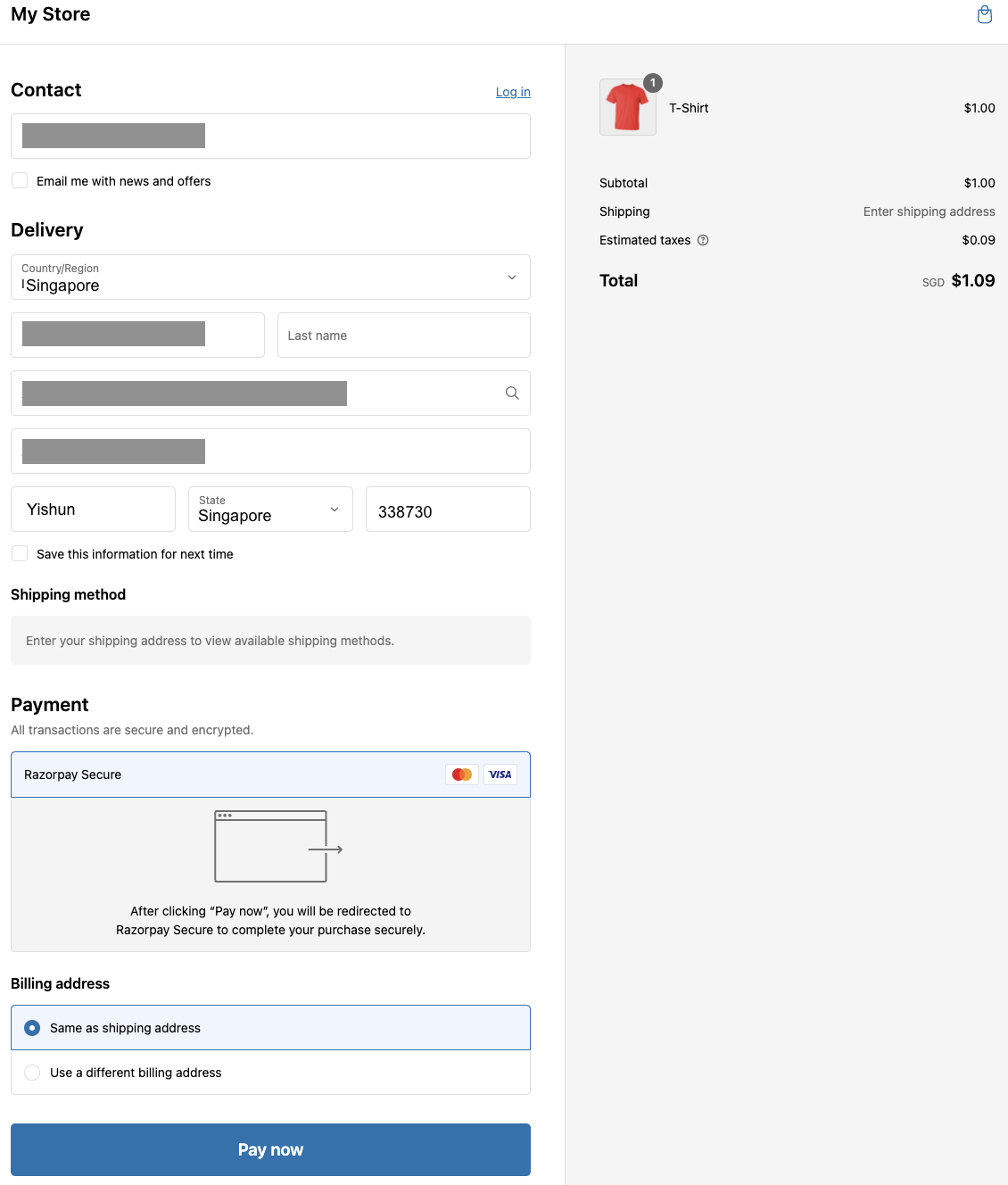 Shopify contact details