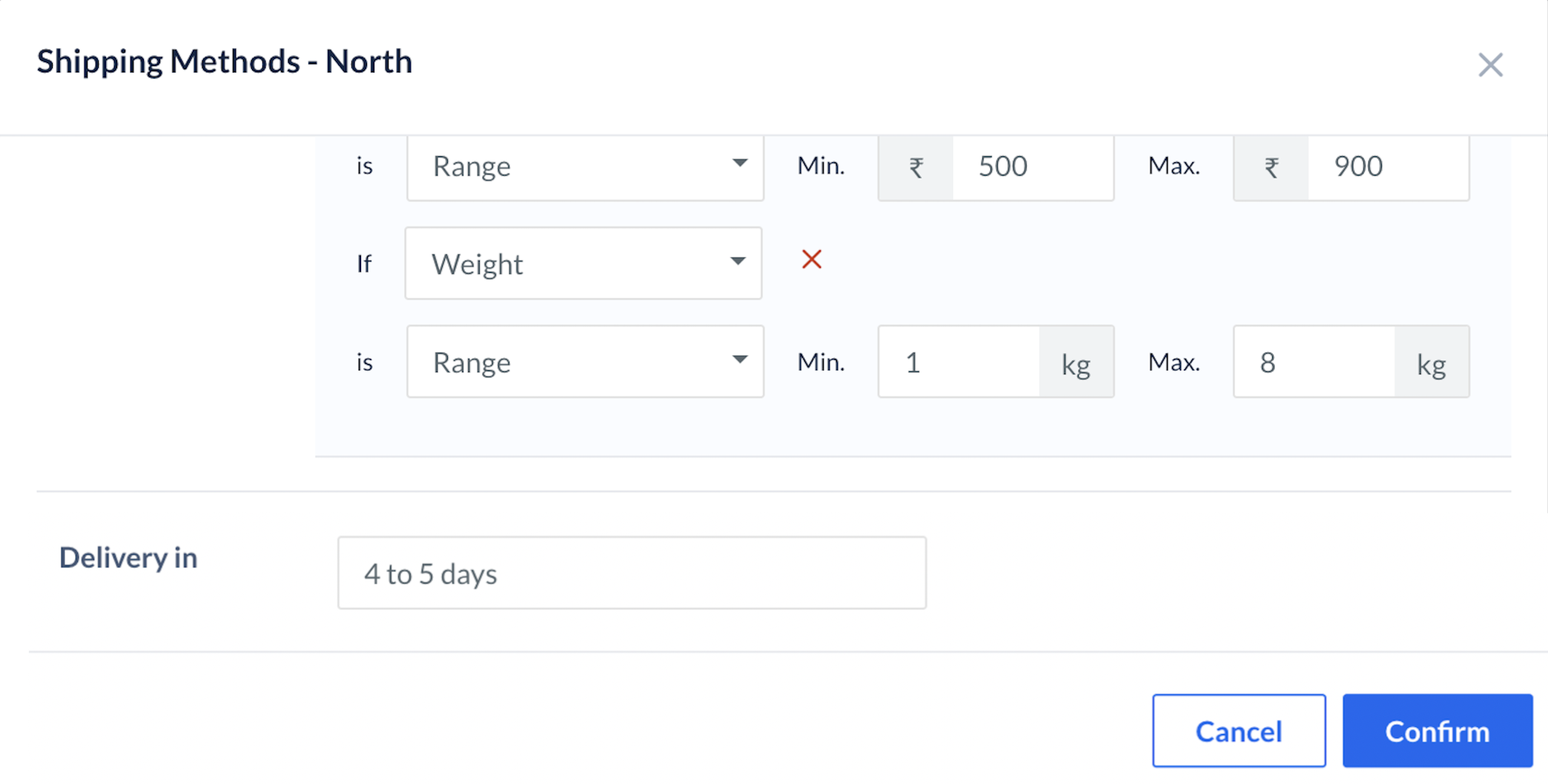 Configure the shipping method