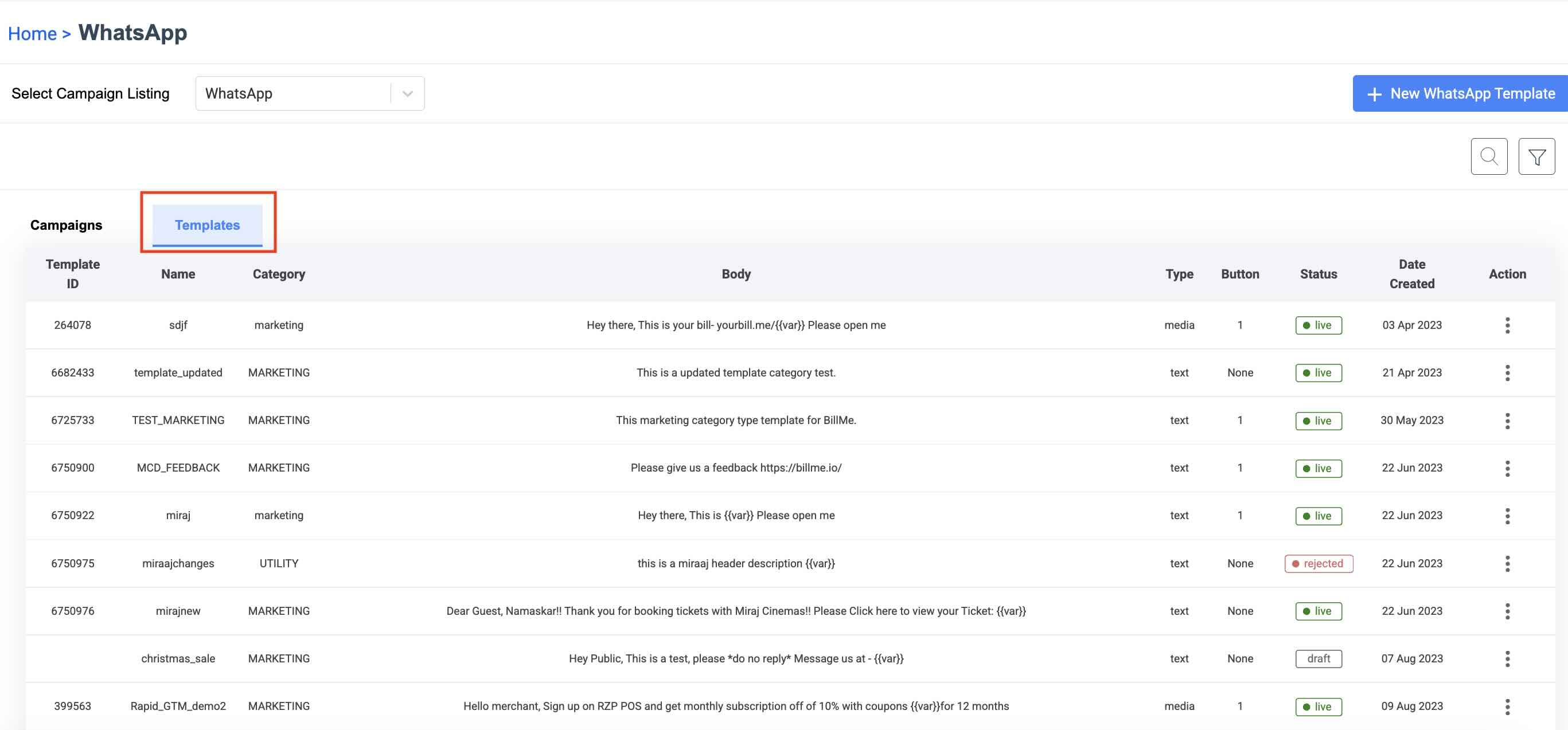 Preview and Publish WhatsApp Campaign