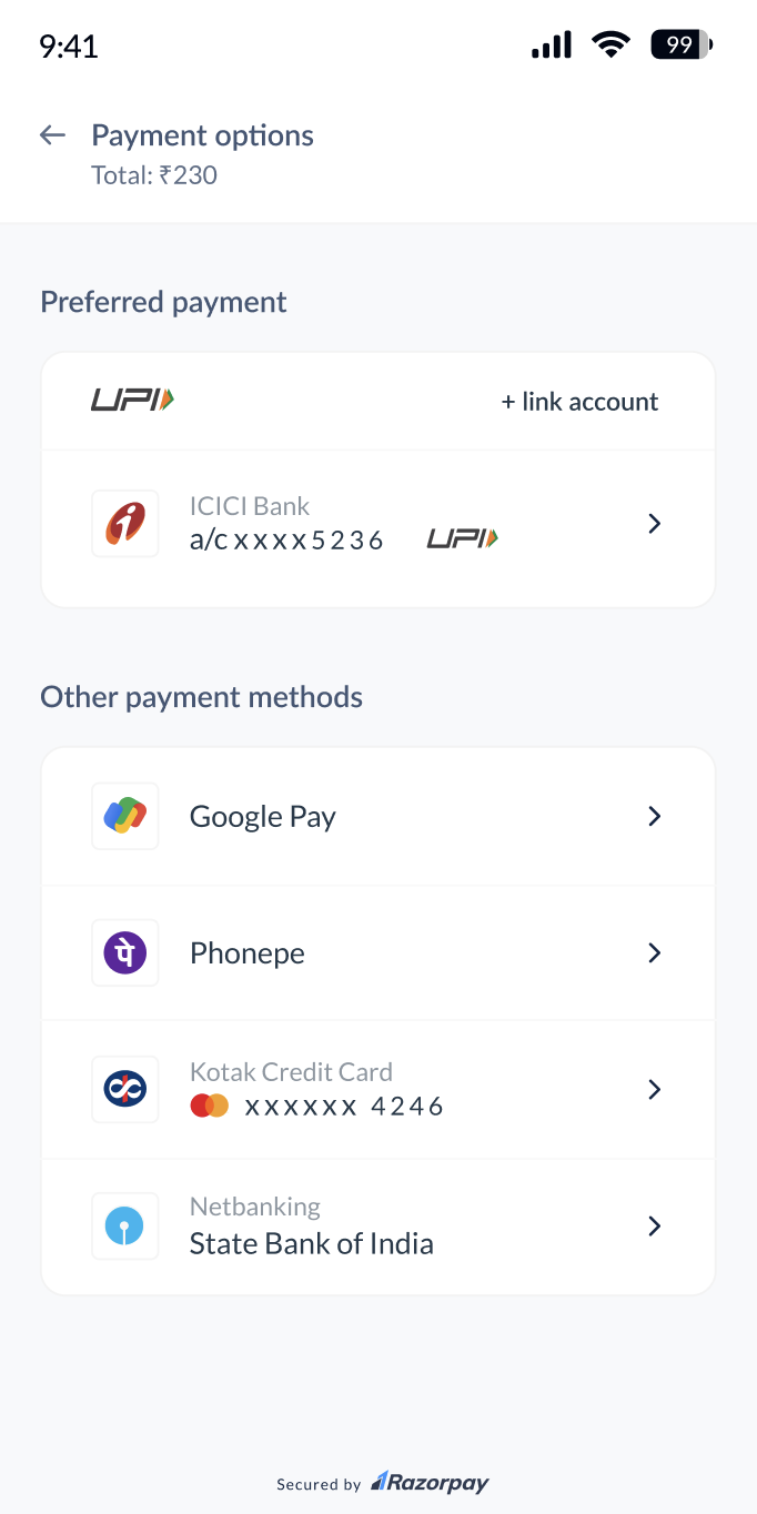 Razorpay Turbo UPI Payment Flow