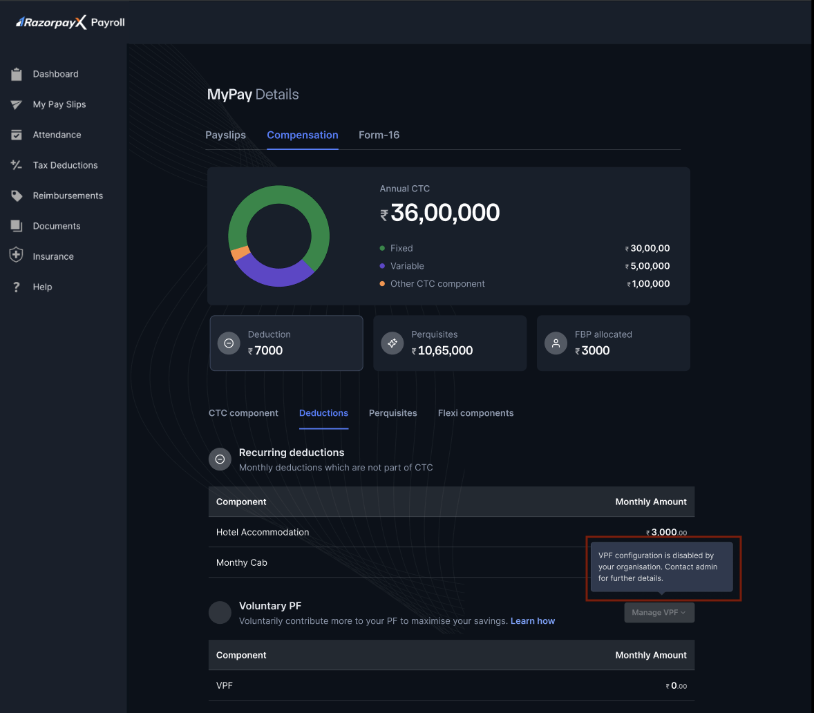 Confirm opt out of VPF