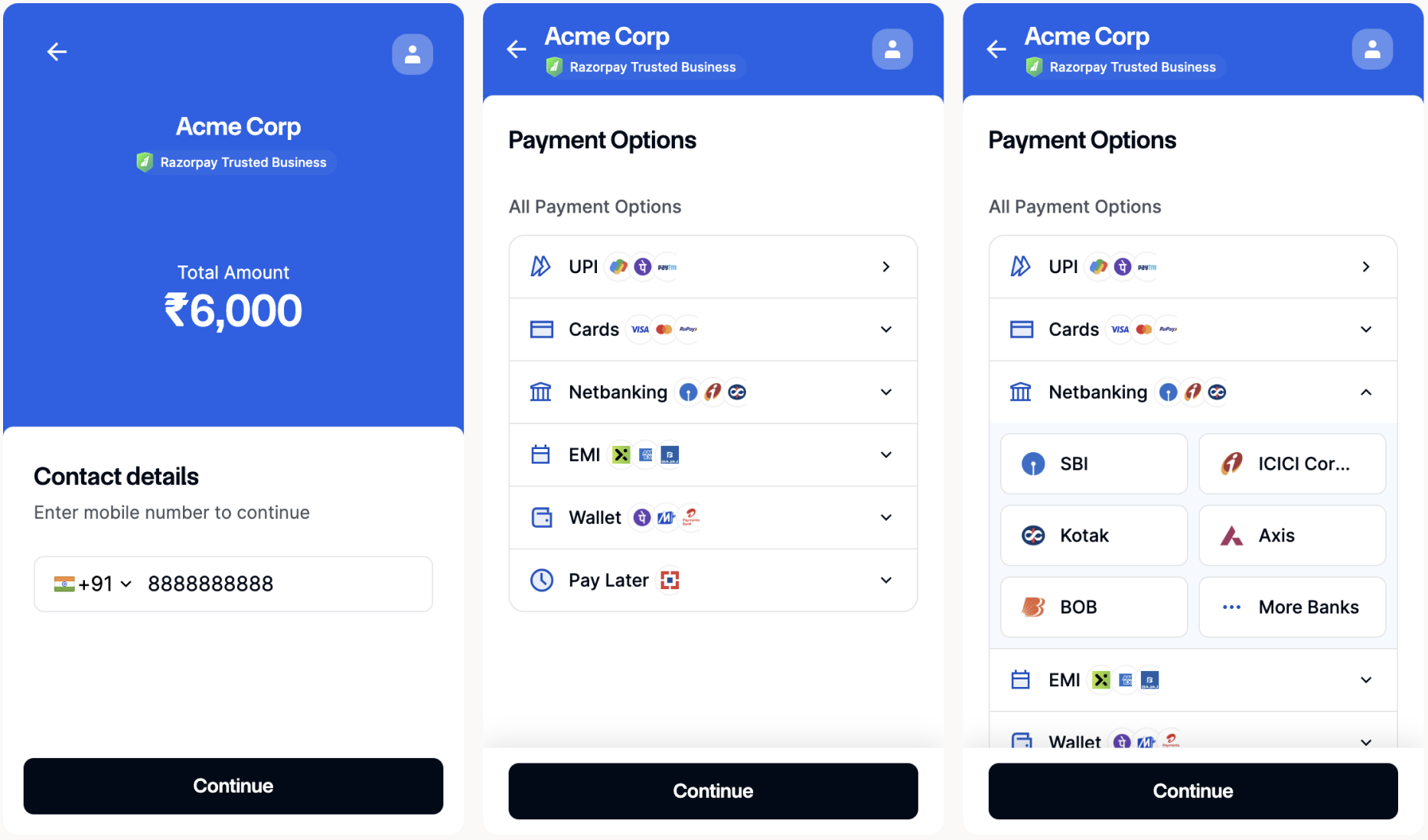 Configure node.js integrated payment gateway checkout based on your requirement