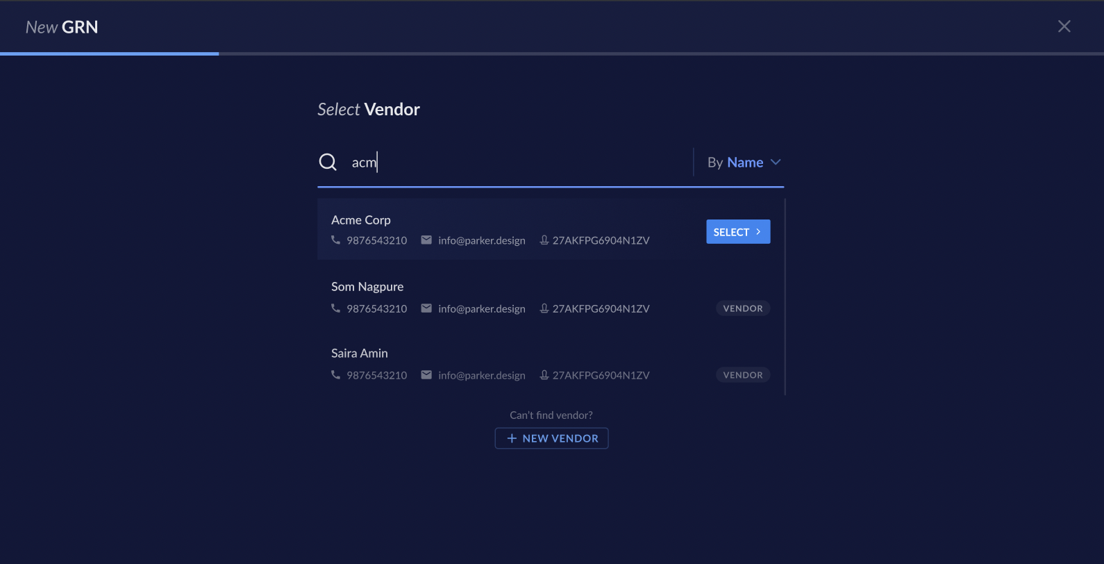 Select Vendor