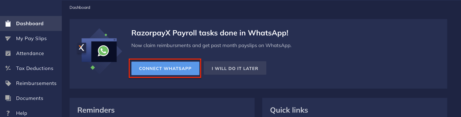 Connect WhatsApp with Payroll
