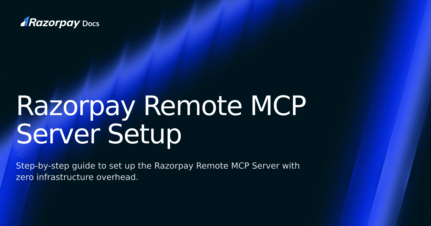 Razorpay Remote MCP Server Setup | Razorpay Curlec Docs