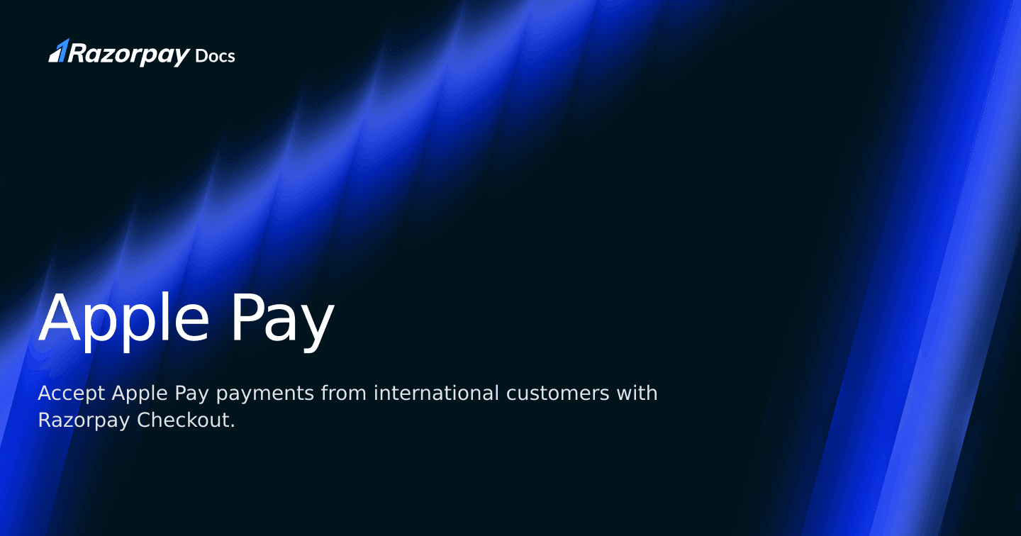 Apple Pay | Razorpay Docs